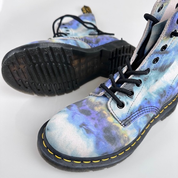 NIB Dr Martens 1460 Pascal Blue Tie Dye Printed Suede Leather Boots US 7 - Picture 7 of 16